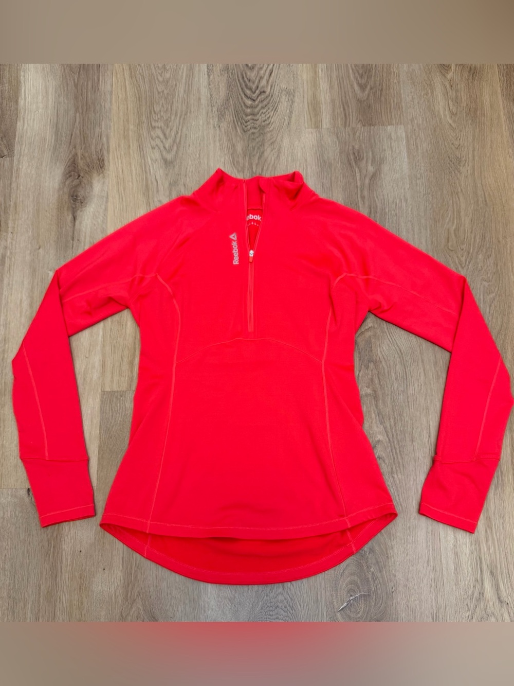 Reebok Red Quarter-Zip Athletic Long Sleeve Pullover